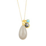pearshaped diamond pendant gold by JULI KA fine arts jewelry
