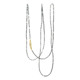 Single Long Black Diamond Rope 18K Gelbgold