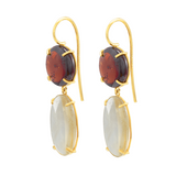 DOUBLE GARNET AND CITRIN EARRINGS