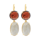 DOUBLE GARNET AND CITRIN EARRINGS
