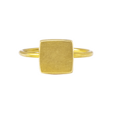 SMALL ANTIQUE CARRÉ PLAIN SIGNET RING 18K GELBGOLD