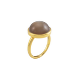 CASHMERE SHINY BROWN MONDSTEIN RING IN 18K GELBGOLD