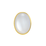 CASHMERE WEISSER RUNDER MOONSTONE RING 18K GELBGOLD