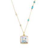 opal filled crystal gold pendant by JULI KA fine arts jewelry