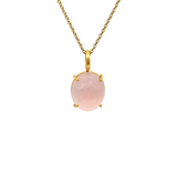 Rosenquartz Anhänger 18K Gelbgold
