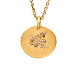 Handmade with Love Pegasus Pendant 18K Yellow Gold with brown Diamonds