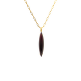 NAVETTE GRANAT ANHÄNGER IN 18K GELBGOLD