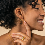 SMOKY QUARTZ EARDROPS 18K YELLOW GOLD