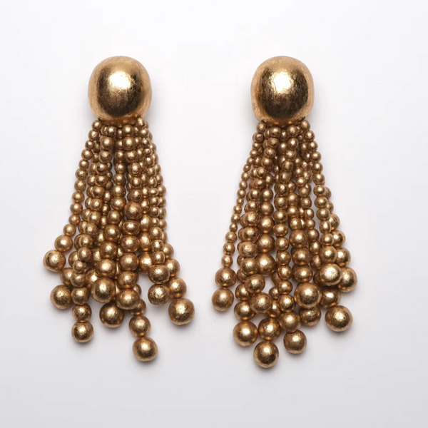 Acacia earrings in goldfoil