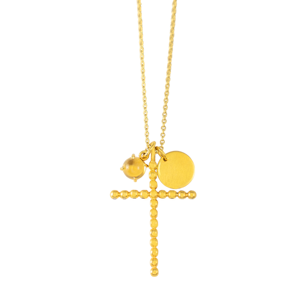 citrine cross pendant by JULI KA fine arts jewelry