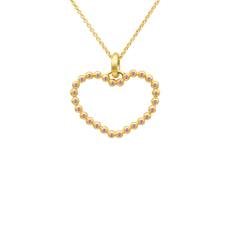 GRANDE COEUR 18K YELLOW GOLD WITH PINK SAFIR