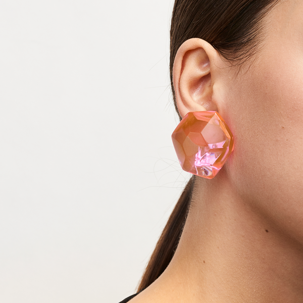HAILEY EARCLIPS IN PINK POLYESTER