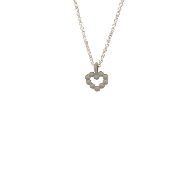 HANDMADE WITH LOVE HEART PENDANT STERLING SILVER