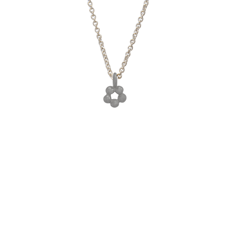 HANDMADE WITH LOVE FLOWER PENDANT STERLING SILVER