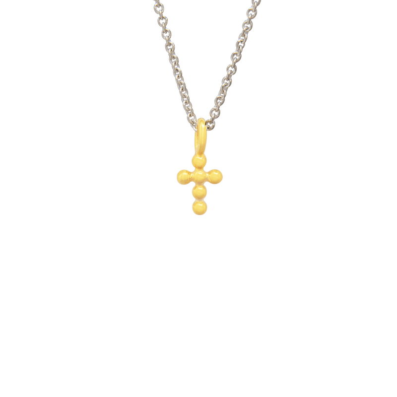 HANDMADE WITH LOVE CROSS PENDANT STERLING SILVER