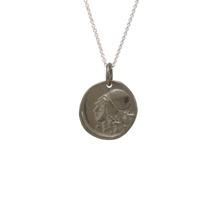 oxidized silver athena pendant by JULI KA fine arts jewelry