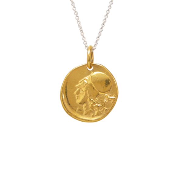 goldplated athena pendant by JULI KA fine arts jewelry