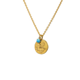 pegasus coin pendant with a turquoise pendant by JULI KA fine arts jewelry 