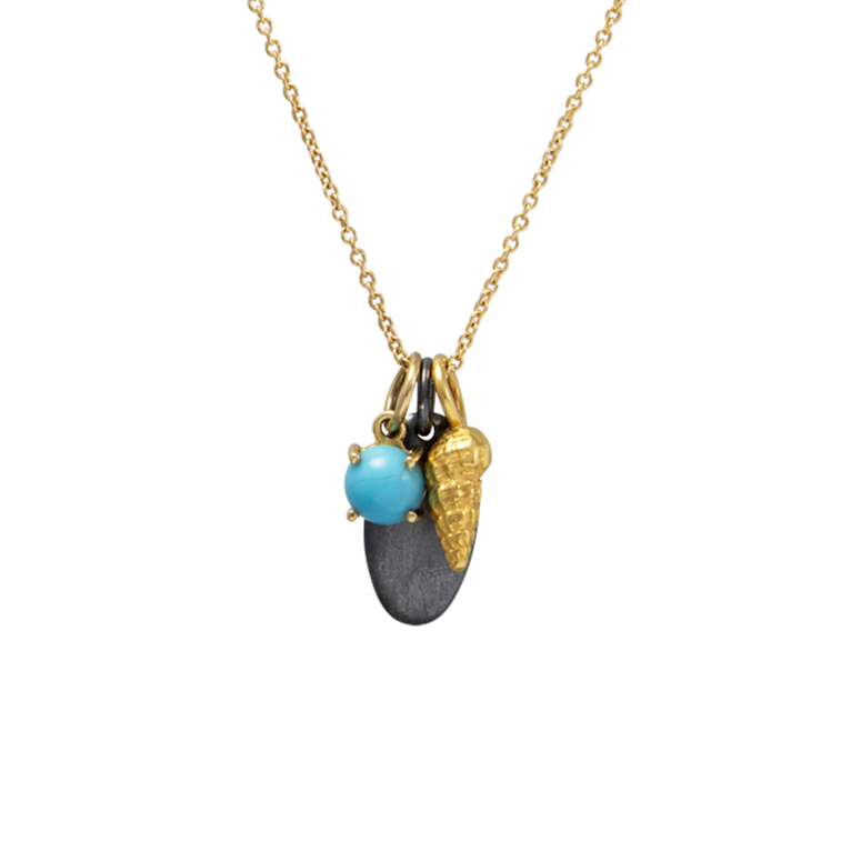 ashanti pendant with nautilus and turquoise by JULI KA fine arts jewelry