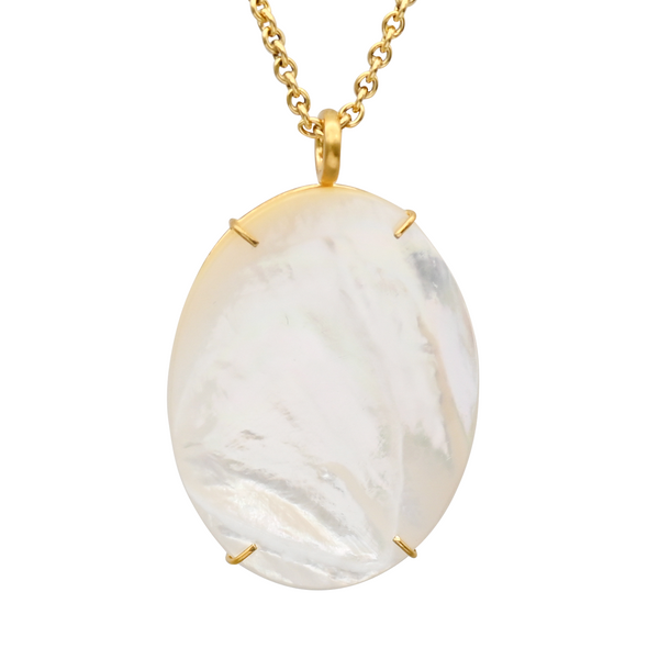 BIG OVAL MOTHER OF PEARL PENDANT