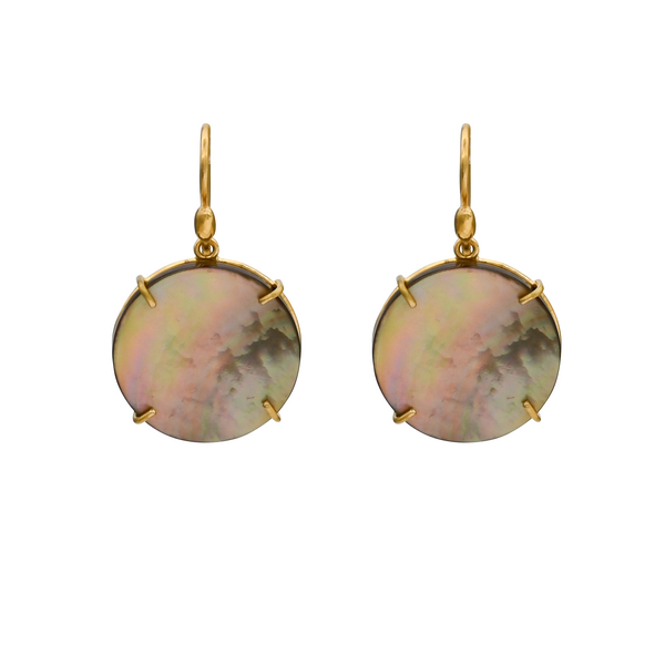 MOTHER OF PEARL EARRINGS IN 18K YELLOW GOLD