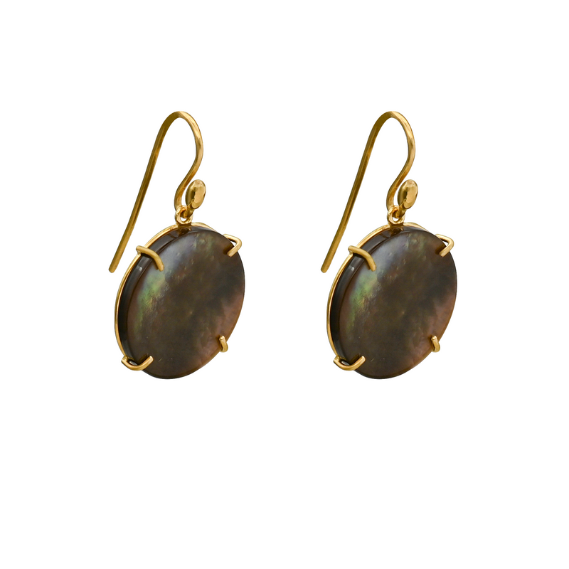 MOTHER OF PEARL EARRINGS IN 18K YELLOW GOLD