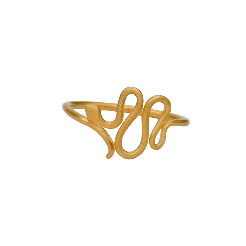 18K Yellow Gold Snake Boa Ring handmade by jewelry designer and goldsmith JULI KA fine arts jewelry in Innsbruck Austria.