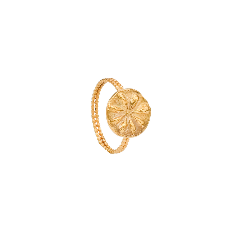 Sun Coin Mini Gouttes de Soleil Ring 18K Yellow Gold