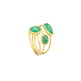 SAME. SAME. SAME. RINGSET WITH EMERALD IN 18K YELLOW GOLD