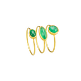 SAME. SAME. SAME. RINGSET WITH EMERALD IN 18K YELLOW GOLD