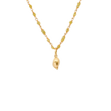 PETITE COQUILLE WITH PINK SAPPHIRES PENDANT 18K YELLOW GOLD