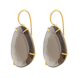18 K Eardrops with smoky quartz by JULI KA fine arts jewelry