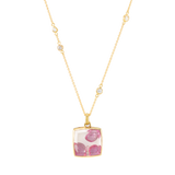 gold pendant crystal filled with pink sapphires by JULI KA fine arts jewelry
