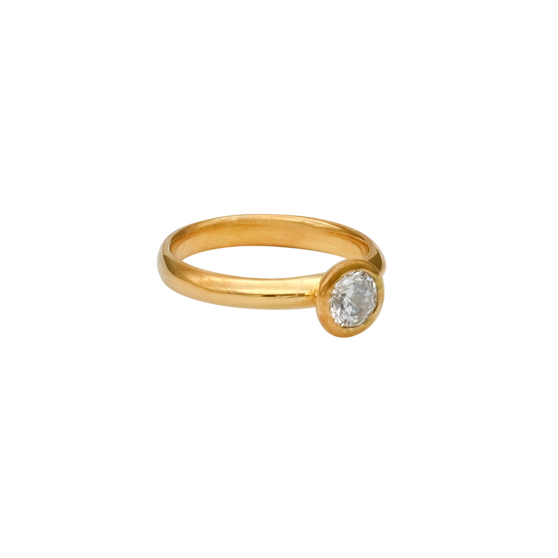Banu Tulip Bezel Diamond Engagement Ring