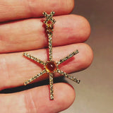 18K star shaped Eardrops with diamonds and citrine by JULI KA fine arts jewelry