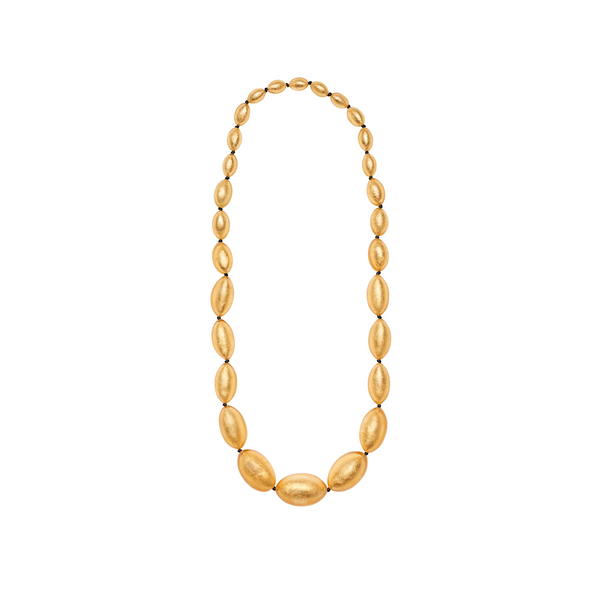 NECKLACE WITH POLYESTER AND GOLD LEAF